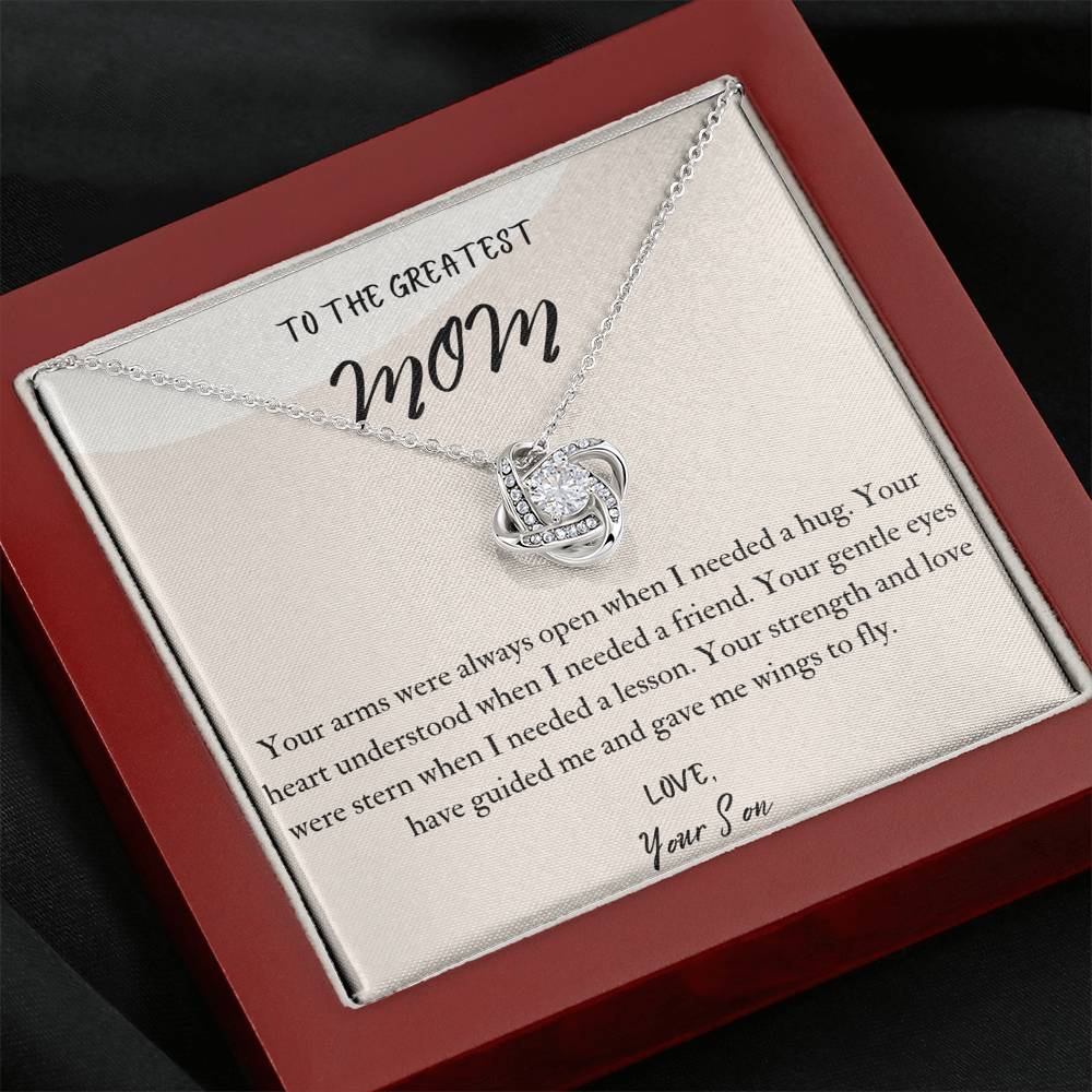 To The Greatest Mom Love Knot Necklace