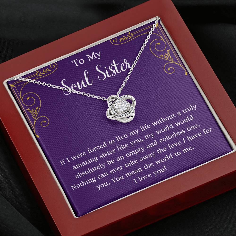 To My Soul Sister Love Knot Necklace