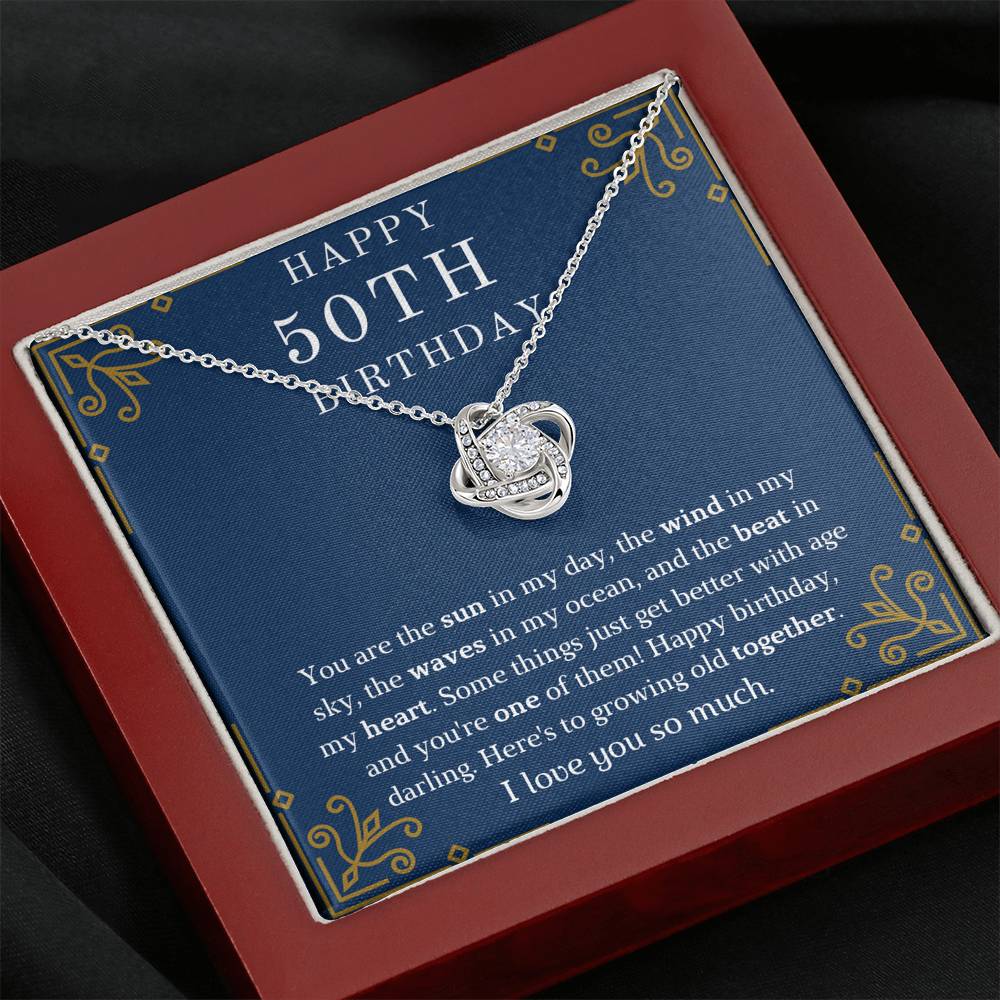 Happy 50th Birthday Love Knot Necklace