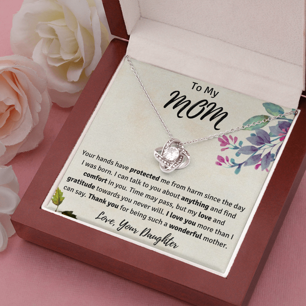 To My Mom from Your Daughter Love Knot Necklace