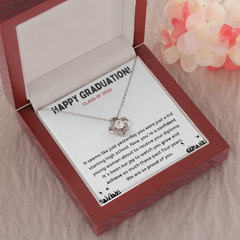 Happy Graduation Class of 2022 Love Knot Necklace
