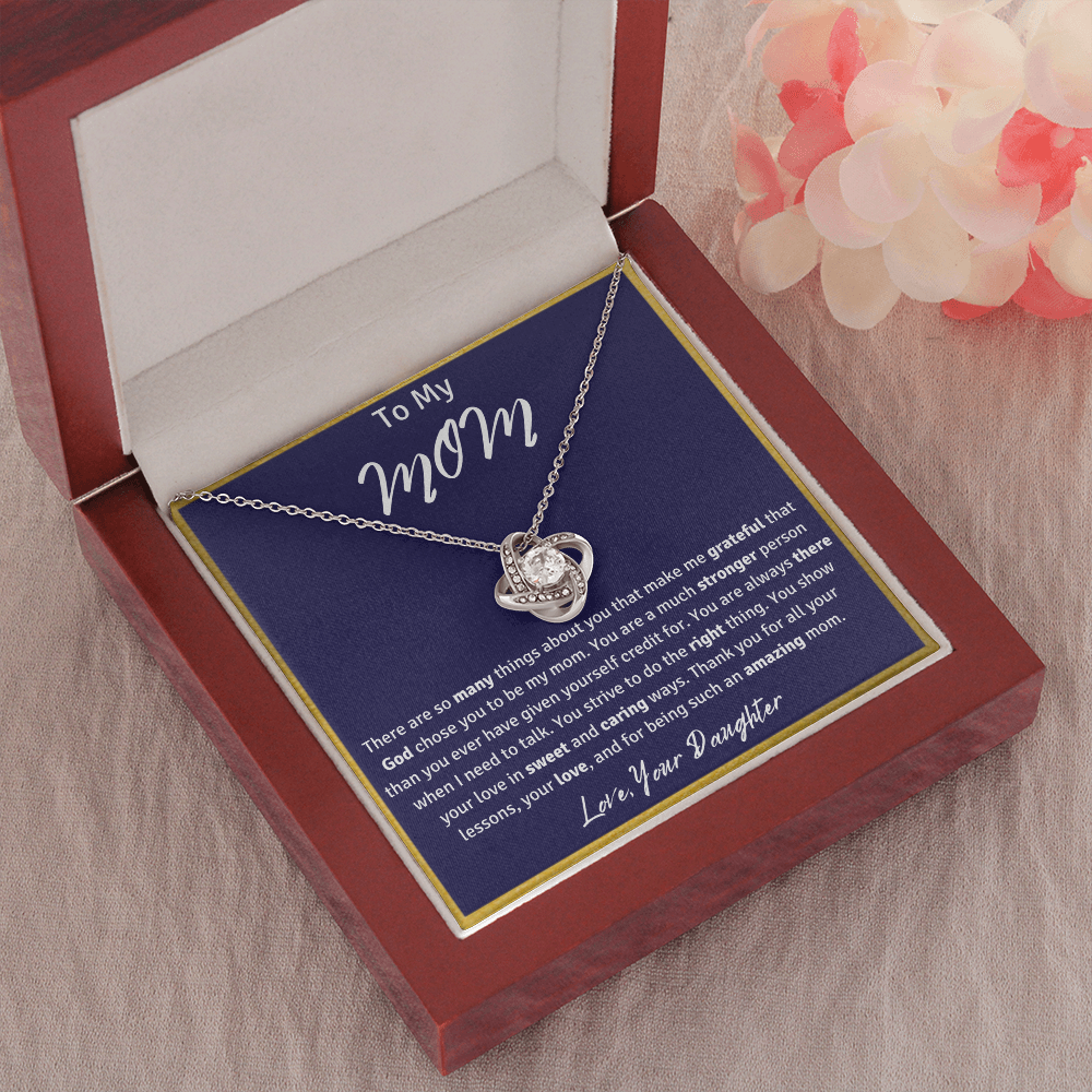 To My Mom from Your Daughter Love Knot Necklace