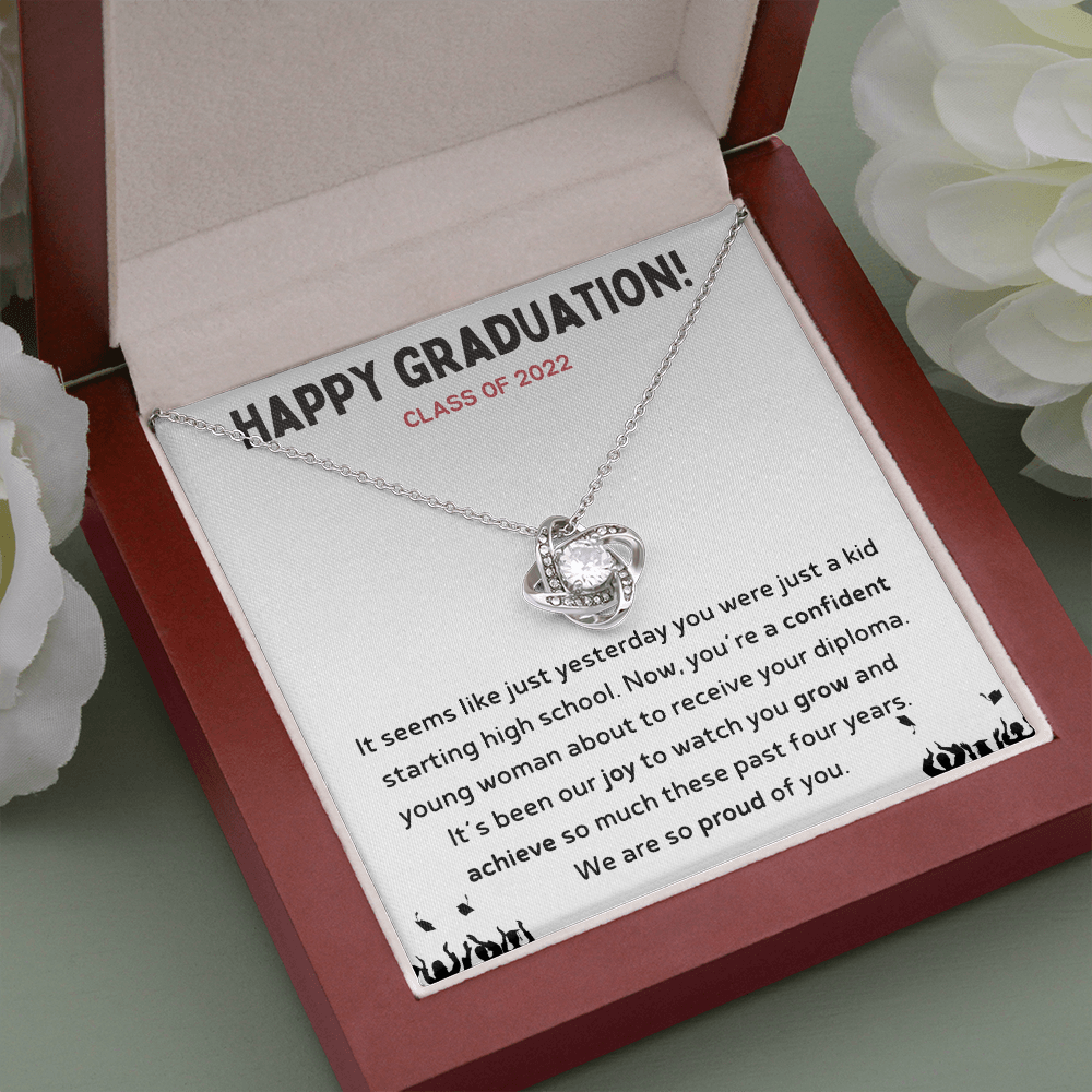 Happy Graduation Class of 2022 Love Knot Necklace