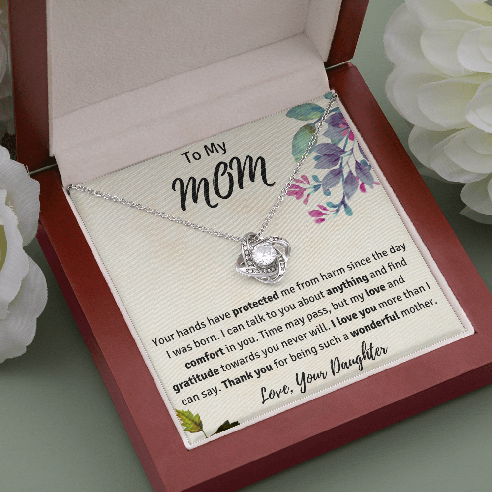 To My Mom from Your Daughter Love Knot Necklace