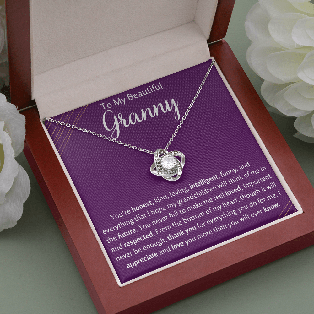 To My Beautiful Granny Love Knot Necklace