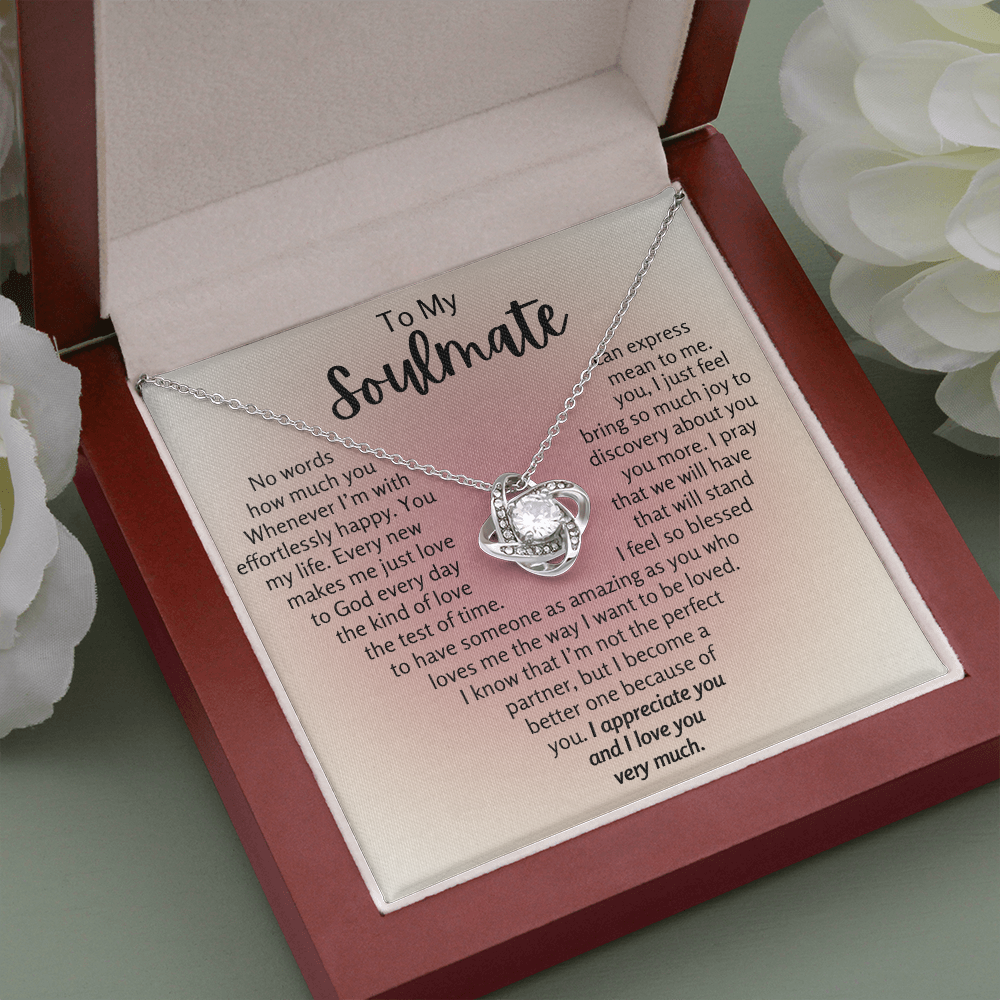 To My Soulmate - Heart Words Necklace