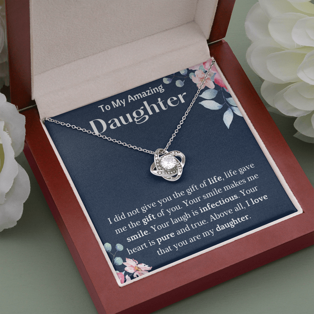 To My Amazing Daughter Love Knot Necklace