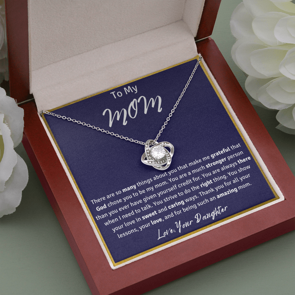 To My Mom from Your Daughter Love Knot Necklace