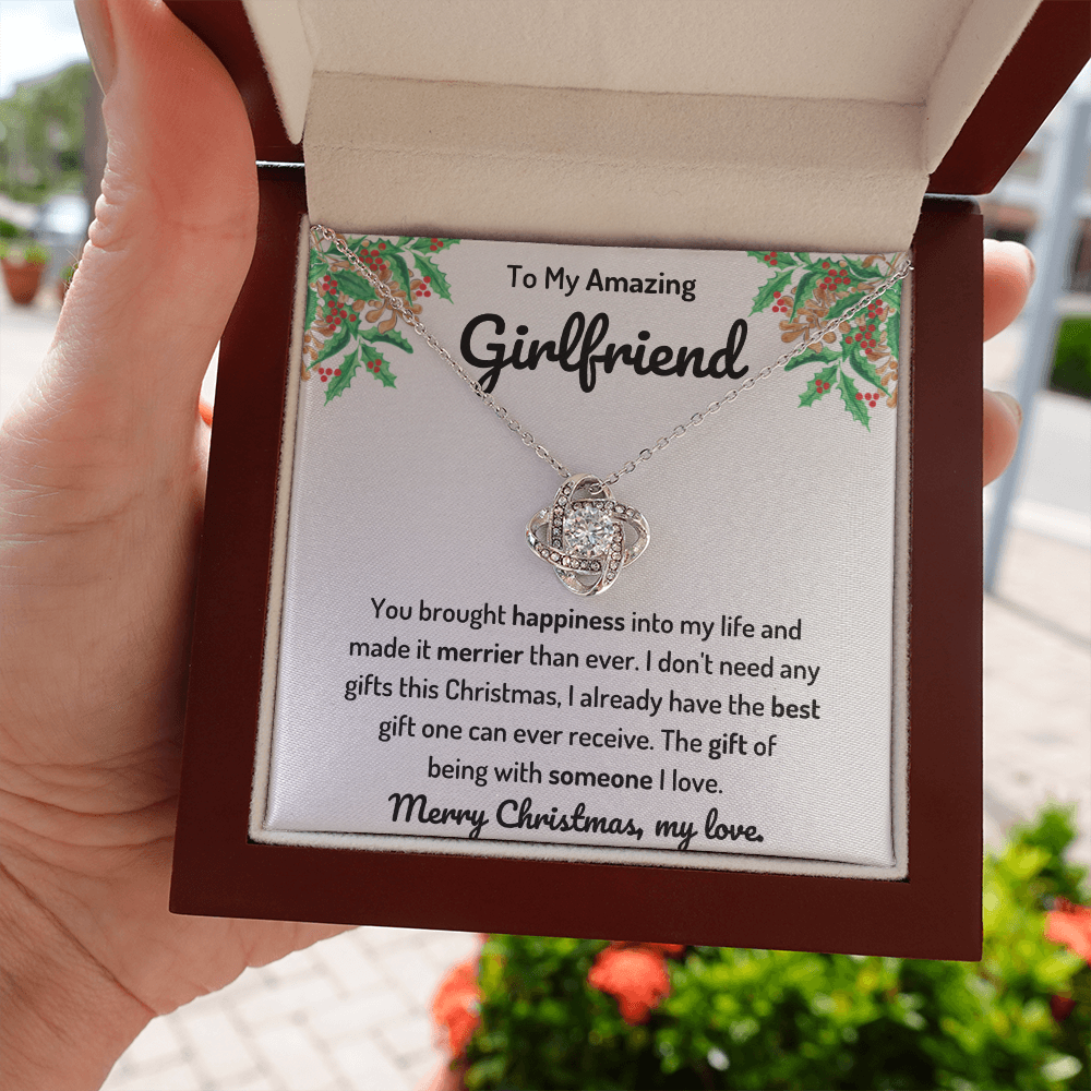 To My Girlfriend Love Knot Merry Christmas Necklace