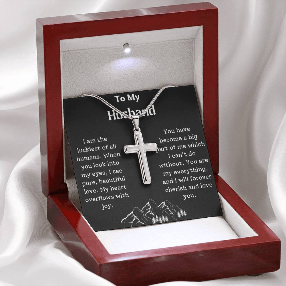 To My Husband Cross Necklace