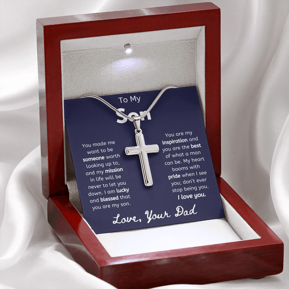 To My Son Cross Necklace from Dad