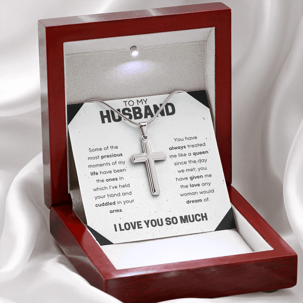 To My Husband Cross Necklace