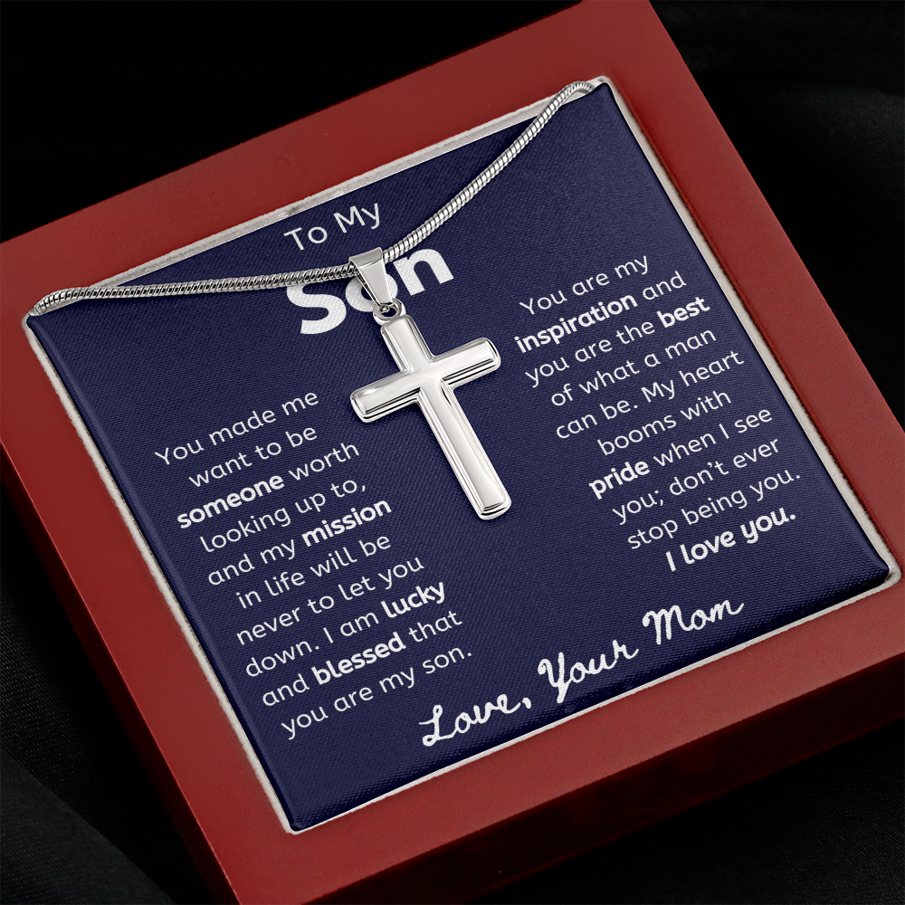 To My Son From Your Mom Cross Necklace