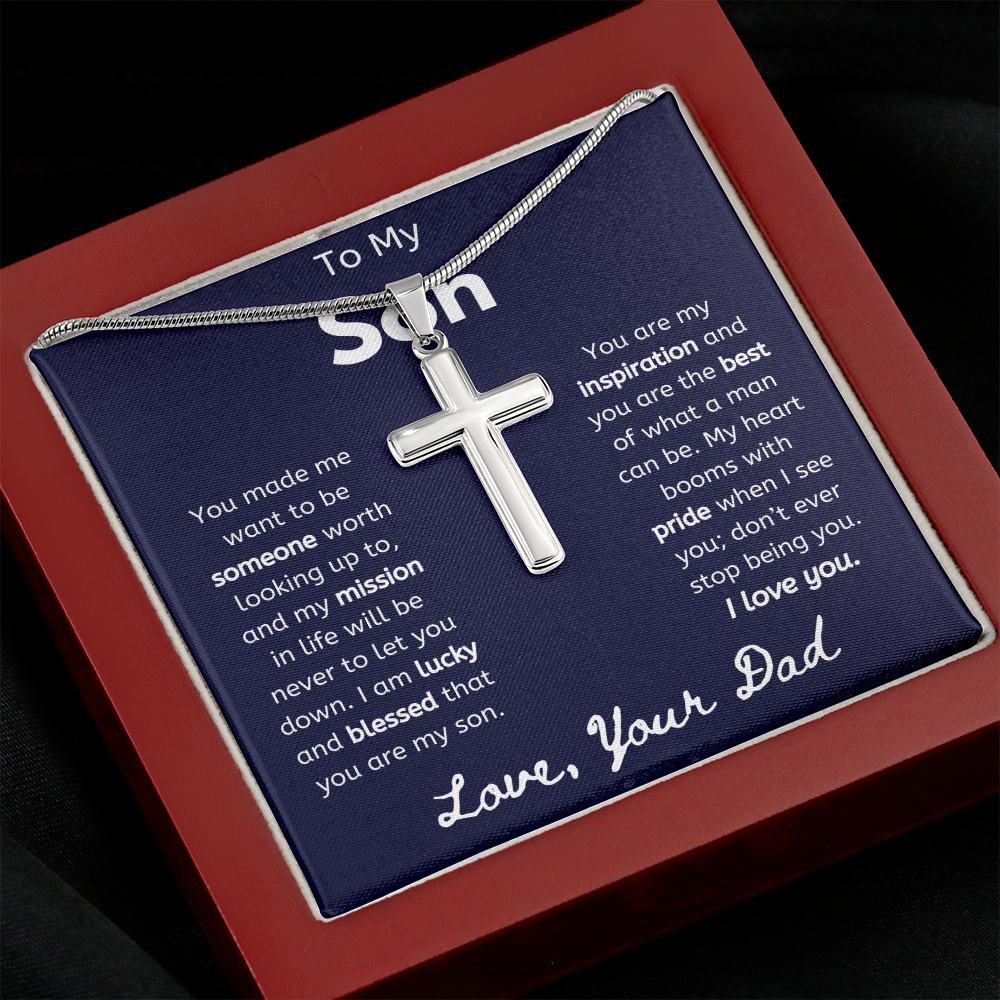 To My Son Cross Necklace from Dad