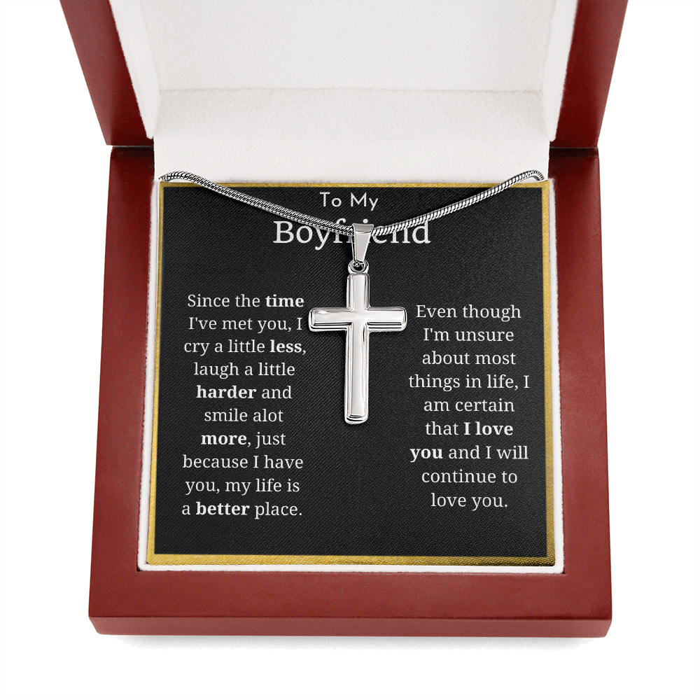 To My Boyfriend Cross Necklace